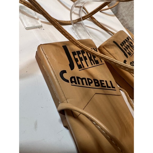 Jeffrey Campbell Lace Up Square Toe Sandals‎ Women's Size 5.5 Tan - Picture 12 of 12